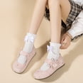 thumbnail image 3 of EKVAHL Women's Orthopedic Mary Jane Walking Flats, Soft Faux Suede Ballet Loafers, Arch Support Bow Strap Lightweight Daily Casual Dress Shoes Pink, 3 of 5