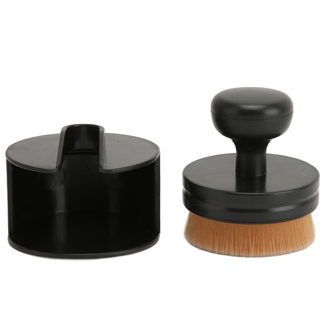 Brocha de maquillaje para base, brocha de maquillaje portátil de agarre fuerte sin cobertizo con tapa plana y cubierta protectora