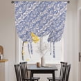 thumbnail image 3 of Blue Floral Balloon Curtains for Windows, Bedroom Curtains 54 Inch Length, Spring Flowers Pattern Plants Simple Vintage Tie Up Curtains Panels Thermal Insulated Bathroom Curtains Window 42"x54", 3 of 8