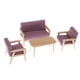 thumbnail image 4 of de 4 Muebles de para Casa de , Sofá Individual Y Doble Y Modelo de Auxiliar para Muebles de 1/12, Morado perfke Dollhouse Miniature Sofa Set, 4 of 8