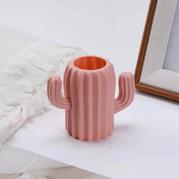 Btomtd Plastic Cactus Shape Vase for Diverse Decoration, Flowerpot for Home and Office Decor, Cute ases Suitable for Wedding and Event Display, Pink