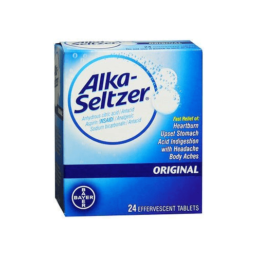 Alka-Seltzer Effervescent Tablets Original - 24 ea., Pack of 4