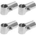 thumbnail image 1 of 4pcs End Clamps T Clip Mesh Fence End Rail T Clamps Stainless Steel Fence Clamp with Screws Nuts for Fence Home Use, 1 of 4