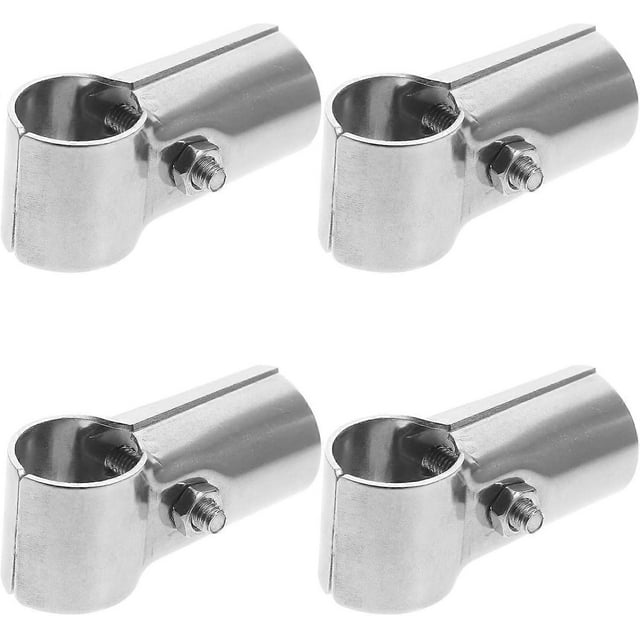 4pcs End Clamps T Clip Mesh Fence End Rail T Clamps Stainless Steel Fence Clamp with Screws Nuts for Fence Home Use