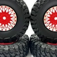 thumbnail image 4 of ZheElen 4piece Wear-resistant Wheel Rims Tyre For Axial 1/24 SCX24 RC Car Accessories Red, 4 of 6