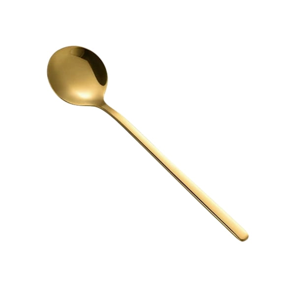 Cucharas de mango largo para remover café, postres y bebidas; duraderas, con bordes lisos; ideales para uso en la cocina y el hogar