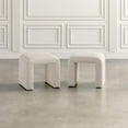 thumbnail image 2 of Jofran Sophia Modern Luxury Curved Upholstered Jacquard Petite Ottoman Bench - Set of 2, 2 of 8