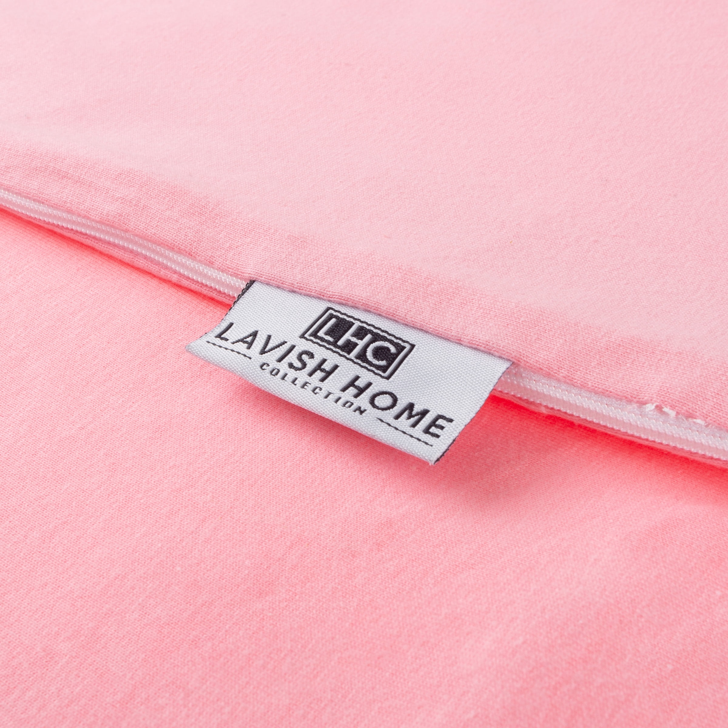 Full Body Pillow Cover- U-Shaped 100% Cotton Jersey Replacement Pillowcase, Removeable with Zipper for Pregnancy/Body Pillows by Lavish Home (Pink)