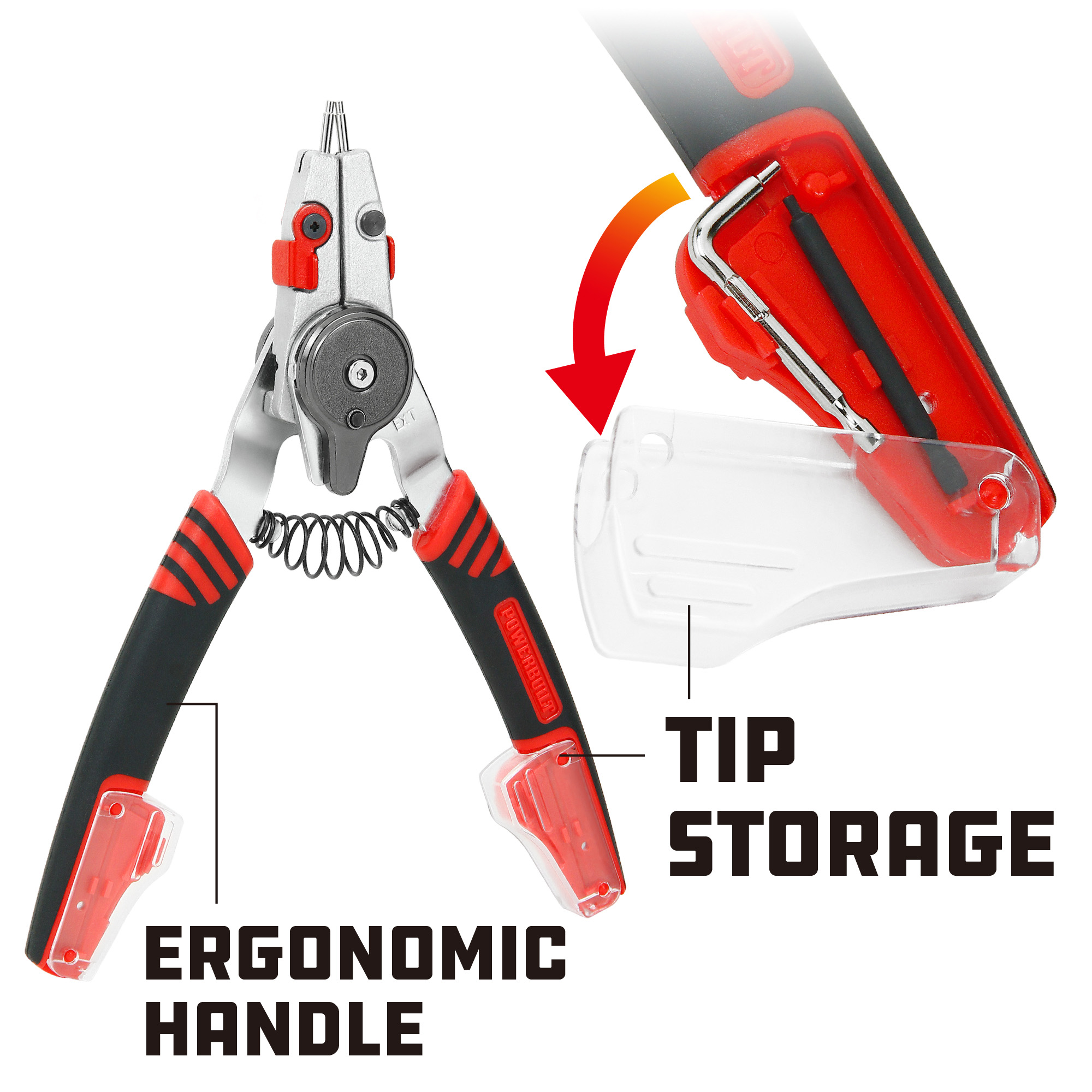 Powerbuilt Combination Switch Internal/External Snap Ring Pliers - 941336