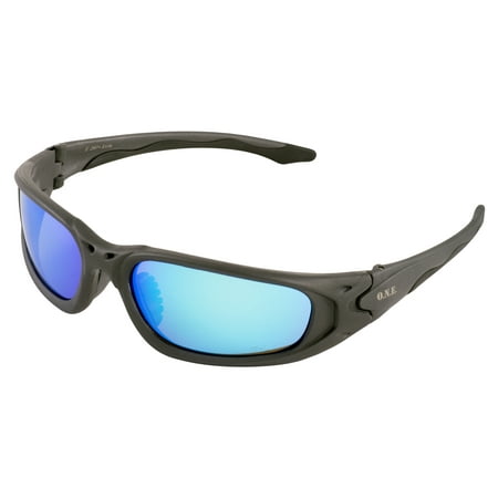 ERB Safety 18017 EXILEÂ® ONE Nation Retail Ready Safety Glasses Gray Frames Blue Mirror