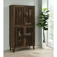 thumbnail image 2 of Elouise 4-door Engineered Wood Tall Accent Cabinet Dark Pine, 2 of 9
