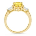 thumbnail image 2 of 2.5 ct Pear Cut Simulated Yellow Diamond 3 Stone 18K Yellow Gold Womens Engagement Ring, 2 of 6
