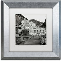 Trademark Fine Art "Amalfi Pier I" Canvas Art by Alan Blaustein, White Matte, Silver Frame