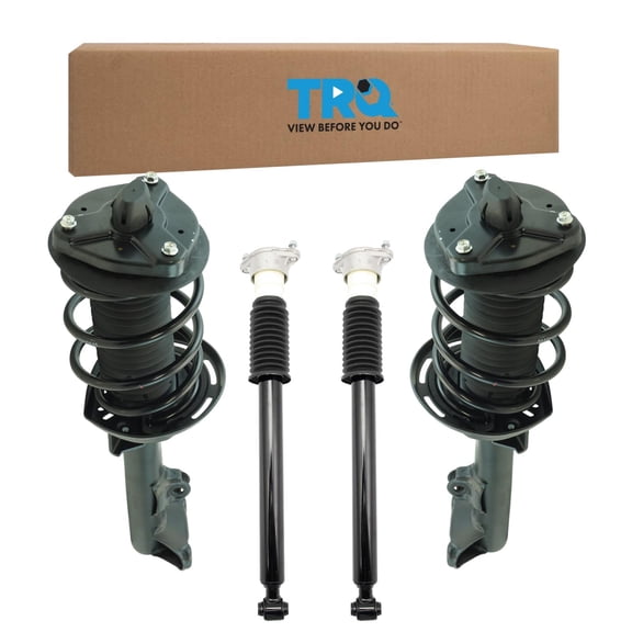 TRQ Front and Rear Complete Strut Assembly & Shock Absorber Kit Complete Strut & Coil Spring Assembly Fits Select 2012-2013 Mercedes-Benz C250 2008-2011 C300 2008-2014 C350