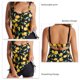 thumbnail image 5 of Trajes de baño de 2 piezas para mujer, traje de baño con cordón y espalda descubierta, Top y pantalones cortos estampados a la moda, traje de baño para mujer, pantalones negros y limón L, 5 of 6