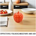 thumbnail image 3 of Pumpkin Shaped Ceramic Jar: Airtight Lid Decorative Porcelain Canister for Loose Leaf Tea Cookies - Festival Party Fall Table Decor, 3 of 3