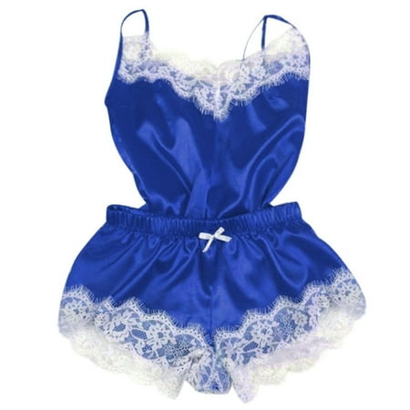 

Gyedtr 2Pc Lingerie Women Sexy Nightdress Nightgown Sleepwear Underwear Set