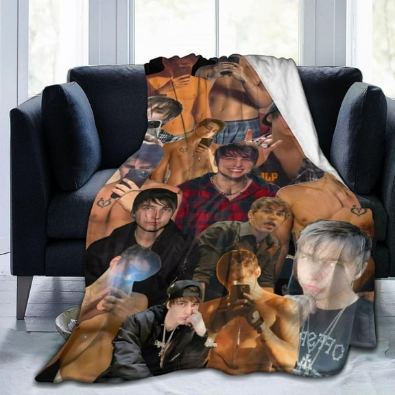 Blanket Colby Musics Brock Throw Flannel Blankets Warm Soft Cozy Fuzzy Air Conditioning Blanket for Living Room Sofa Bed Gift Blankets for All Seasons 30"x40"