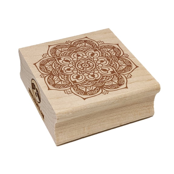 Mandala Geometric Flower Square Rubber Stamp Stamping Scrapbooking Crafting - Small 1.25in