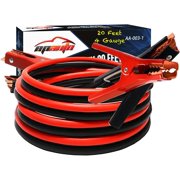 EPAuto 4 Gauge x 20 Ft 500A Heavy Duty Booster Jumper Cables with Travel Bag and Safety Gloves (4 AWG x 20 Feet)