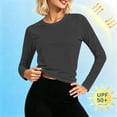 thumbnail image 2 of Njagoc3 Workout Tops for Women | Crewneck Long Sleeve Slim Fit Activewear Pullover Top with Cuffs | Relaxed Fit for Fall Casual Wear & Light Activities，Black，M, 2 of 6