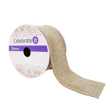 UPC: 0191518420807 | 2.5 Wired Herringbone Ribbon by Celebrate It™ Décor