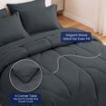 thumbnail image 4 of WISHEAD 7 Piece Queen Comforter Set Bed in a Bag, Ultra Soft Bedding Sets with Sheets & Pillowcases, All Season Quilted Luxury Bedding, Dark Gray, 4 of 9