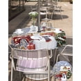 thumbnail image 5 of Fsddascl Farmhouse Christmas Outdoor Tablecloth - 54 Inch Round Dining Table Cover, Snowman Xmas Tree Truck Snowflake Waterproof Outdoor Table Cloth with Umbrella Hole & Zipper for Picnic/Patio, 5 of 7