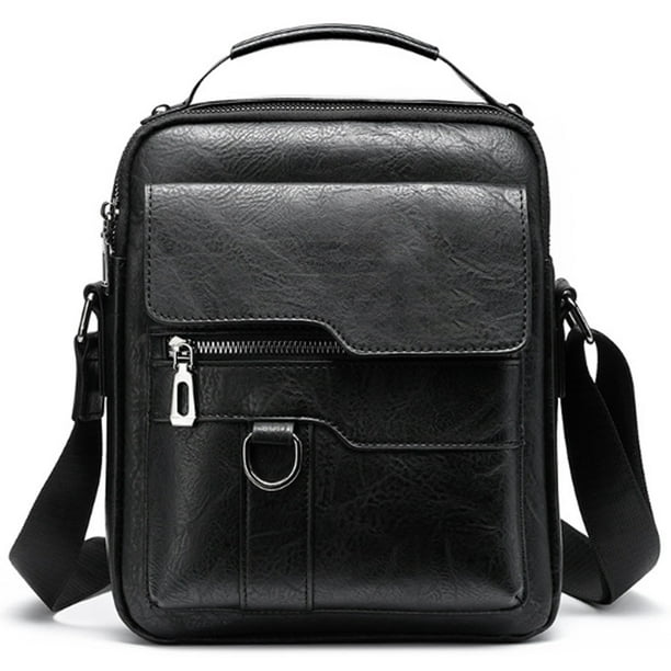 Bolso de hombro pequeño para hombre, de piel, tipo bandolera, tipo sobre, para iPad de 9,7", para el trabajo, la oficina y los negocios