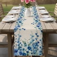 thumbnail image 6 of Retro Blue Flowers on Jam Table Runner 36 Inches Long,Kitchen Dining Tablerunners Country Floral Art Linen Table Runners Dresser Scarves for Home Dinner Wedding Holiday Party Decor, 6 of 9