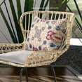 thumbnail image 2 of Paisley Leaf Geo Indoor/Outdoor Fabric Pillow with Zip in Beige Indigo Red 16", 2 of 4