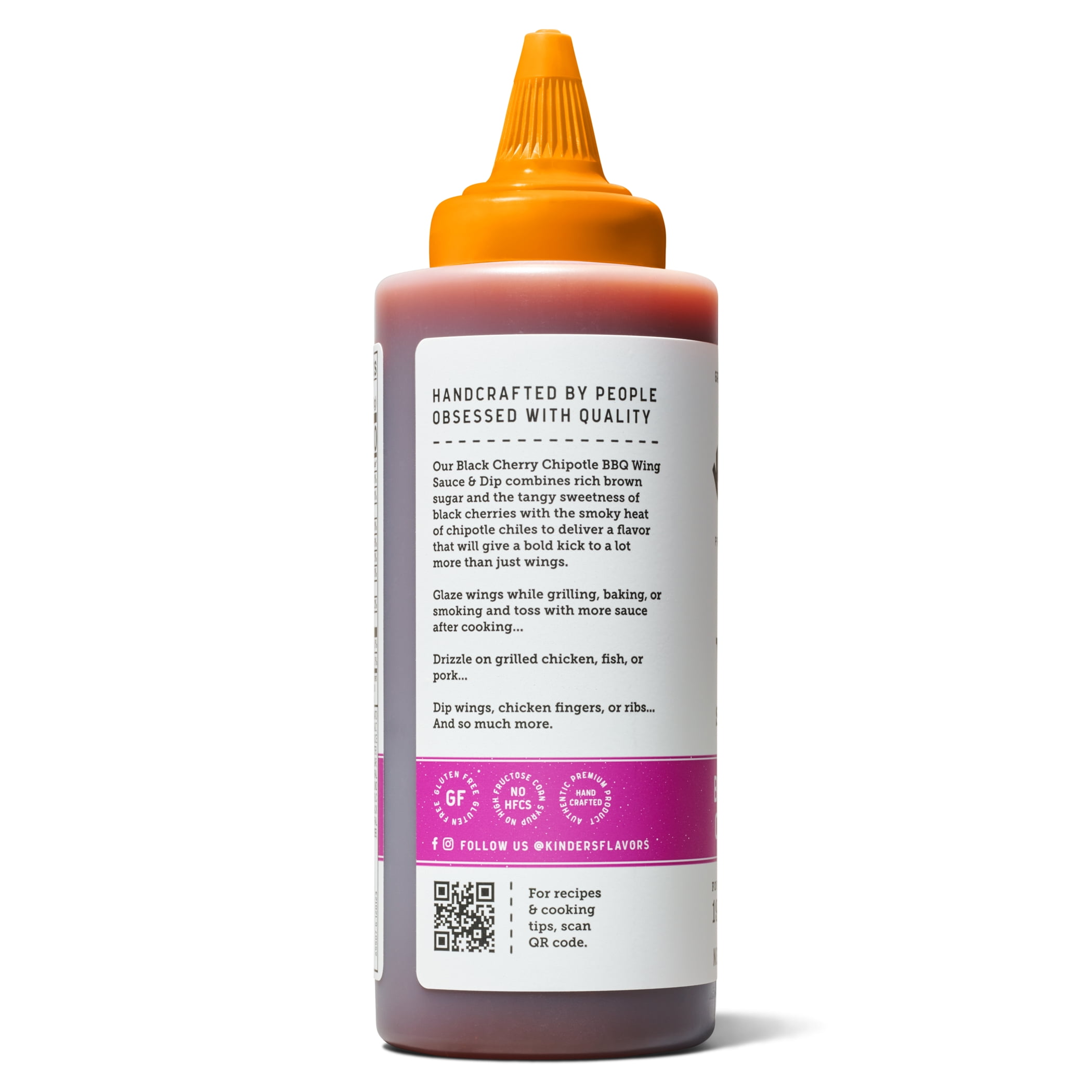 Kinder's Black Cherry Chipotle BBQ Wing Sauce and Dip, 15.5 oz Squeeze Bottle
