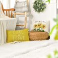 thumbnail image 4 of Hello Love Sunflower Bicycle Yellow Throw Pillow Covers, 12 x 20 Inch Flowers Summer Spring Cushion Case for Sofa Couch Set of 4, 4 of 6