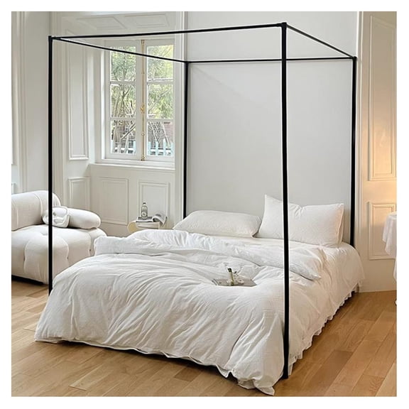 Bed canopy frame, thickened black mosquito net bed frame curtain brackets, four poster bed frame for bedroom