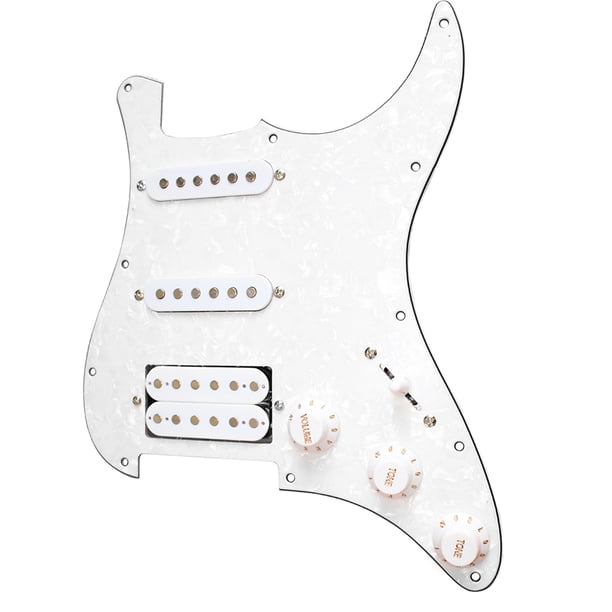 Placa de selección SSH de 3 capas Pickguard prealambrado cargado Humbucker Set de Strat ST de la guitarra eléctrica blanca de la perla Maboto Placa de selección
