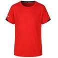 thumbnail image 2 of Doomiva Boys' Quick-drying Short Sleeve T-Shirt Gym Outdoor Sports Running Athletic Tee Shirt Top Red 130, 2 of 7