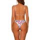thumbnail image 3 of Conjunto de bikini bandeau colorido con estampado de hojas para mujer, 2 piezas, con lazo y tirantes ajustables, traje de baño, ropa de baño, pequeño, azul, 3 of 5