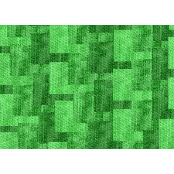 Ahgly Company Indoor Rectangle Patterned Green Area Rugs, 2' x 5'