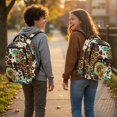 thumbnail image 3 of FKELYI Kids Backpack with Multi-Pockets 17 Inch Schoolbag for Elementary Student Boys Bookbag Sunflower Grunge Leopard Print Casual Daypack Travel Rucksack Knapsack for Girls, 3 of 7