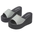 thumbnail image 5 of zttd fashion summer women sandals wedge heel thick sole fish mouth solid color multicolor casual slipper women's slipper a, 5 of 6