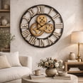 thumbnail image 3 of DecMode 30" Brown Metal Gear Wall Clock, 3 of 15