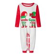 thumbnail image 2 of Christmas Pajamas for Family, Long Sleeve Elf Print Tops + Plaid Pants Set Sleepwear Loungewear, 2 of 10