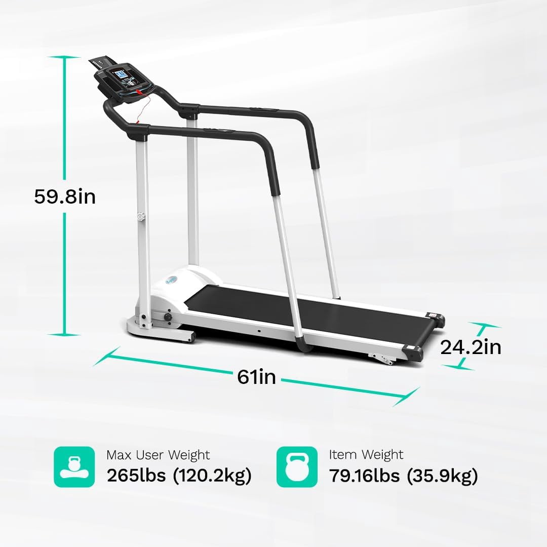Ksports Advanced Rehab Treadmill 2.25 Horsepower Motor and Bluetooth, White