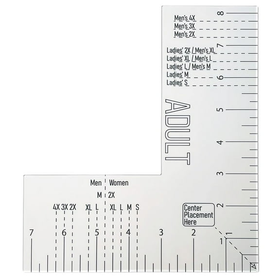 Kripyery Acrylic Left Chest Logo Placement Tool Heat Press T-shirt Ruler Adult Size Clothes Measuring Tool