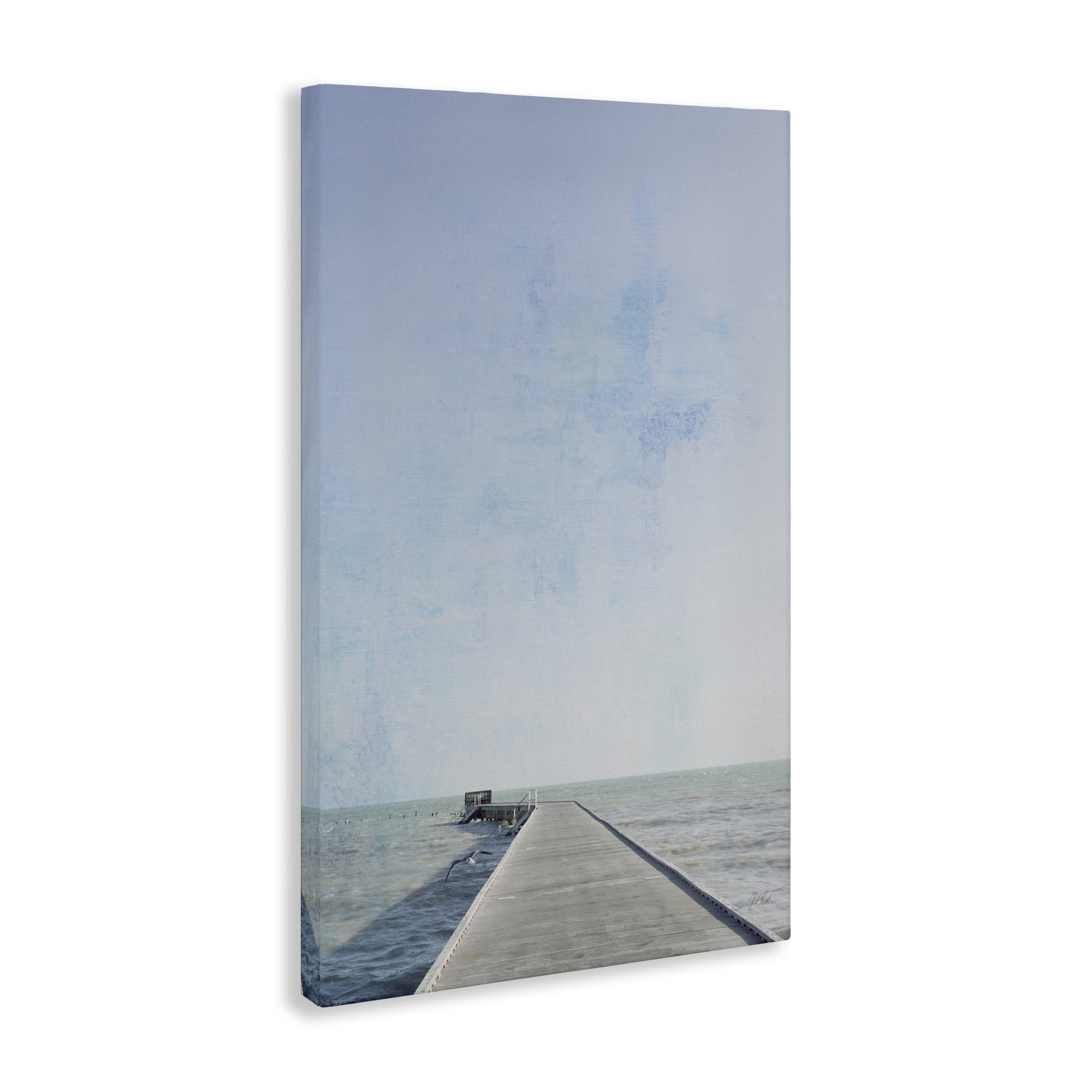 Stupell Industries Soothing Pier in Distance Nautical & Beach Photography Wrapped Canvas Art Print Wall Art, 20 x 30