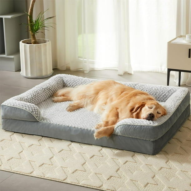 Cama para perros LEXTRO, sofá ortopédico grande con funda extraíble y lavable