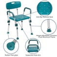 thumbnail image 5 of Pemberly Row Traditional Plastic Quick Release Bath Chair in Teal, 5 of 5