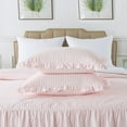 thumbnail image 3 of JML 3 Piece Ruffle Skirt Bedspread Set Queen Size,Pink Polka Dot Coverlet with 30" Drop, 3 of 6
