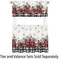 thumbnail image 6 of Newbridge Poinsettia Festivity Gingham Bordered Christmas Fabric Tablecloth, Country Cottage Print Easy Care, Stain Release Tablecloth, 60” x 84” Oblong/Rectangle, 6 of 11