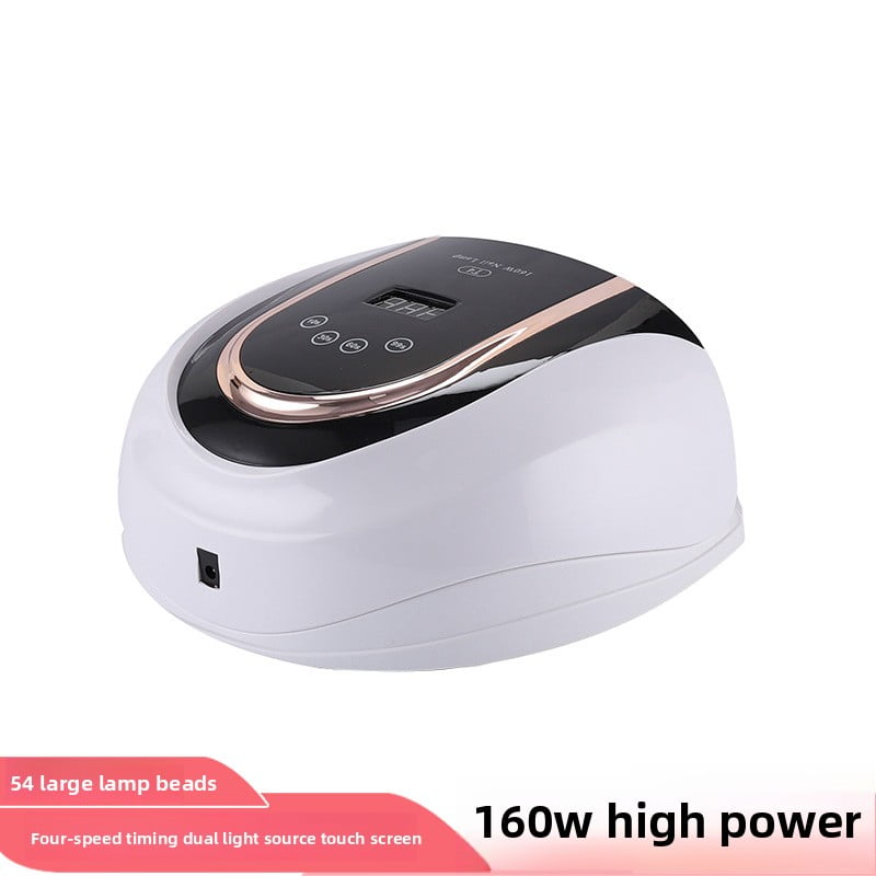 160W High-Power Nail Lamp with Dual Light Source - Professional LED UV Nail Dryer with Sensor, Large Beads Fast Curing Light for Gel Polish, Salon & Home Manicure Machine